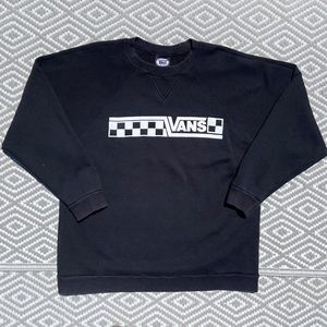 Vtg Vans Crewneck Size Large Unisex Black White Skateboarder